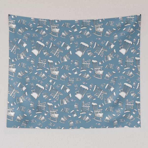 Item preview, You Rock Rocking Chair Repeating Pattern on Blue Background designed and sold by LayerCakeDigDes.
