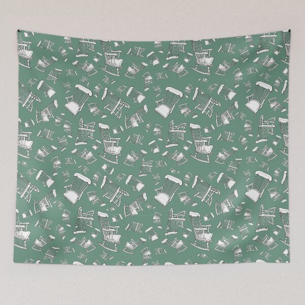 Item preview, You Rock Rocking Chair Repeating Pattern on Green Background designed and sold by LayerCakeDigDes.