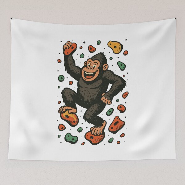 Item preview, Bouldering Gorilla Monkey Climbing Retro Gift designed and sold by Pineapple-Tree.