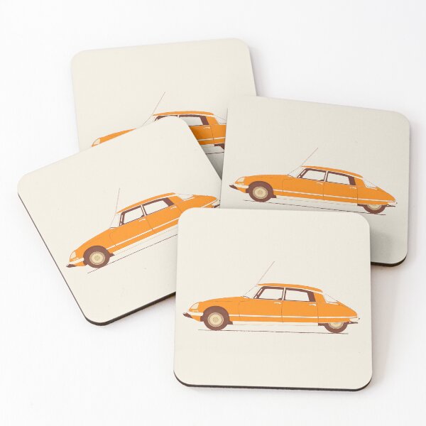 Artikelvorschau, Retro Orange Citroën DS klassische französische Autoillustration entworfen und verkauft von Victor Shadehorn.