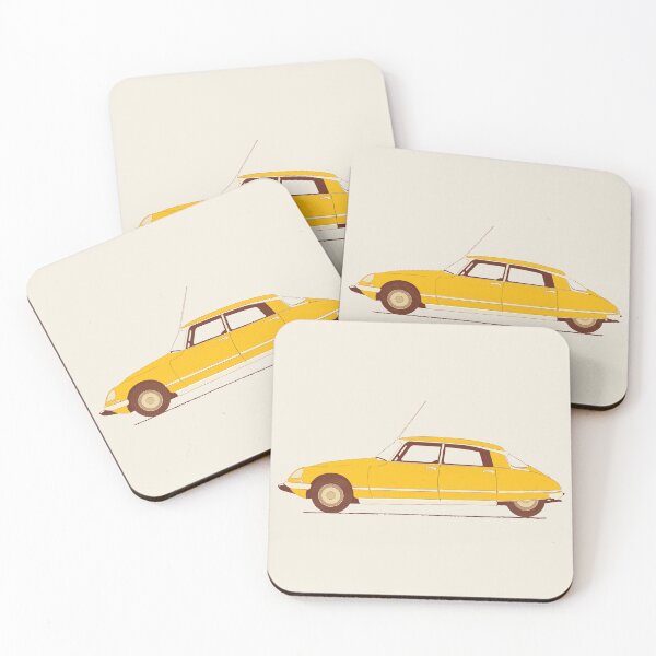 Item preview, Vintage Yellow Citroën DS Retro French Car Illustration	 designed and sold by Victor Shadehorn.