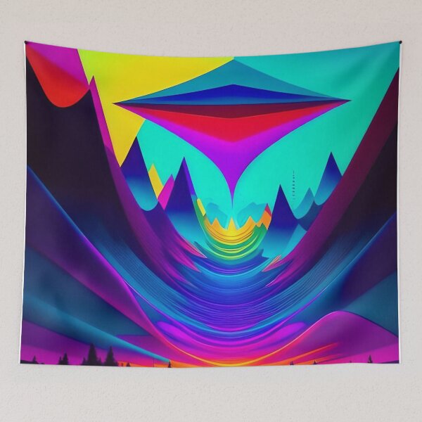 Item preview, Neon Horizon Roadway Abstract Art designed and sold by Esterlane.