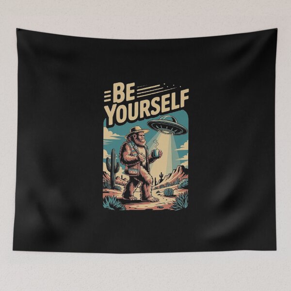 Item preview, Be Yourself Bigfoot Desert Scene with UFO designed and sold by love3617.