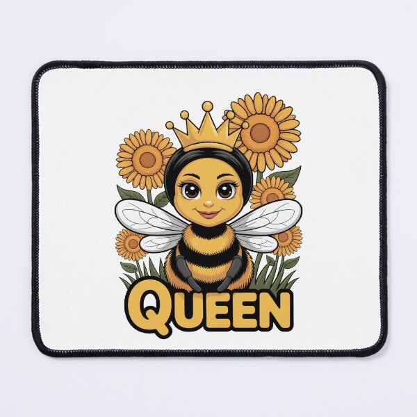 Item preview, Queen Bee Cute Cartoon with Sunflowers designed and sold by MonkiFlipp.
