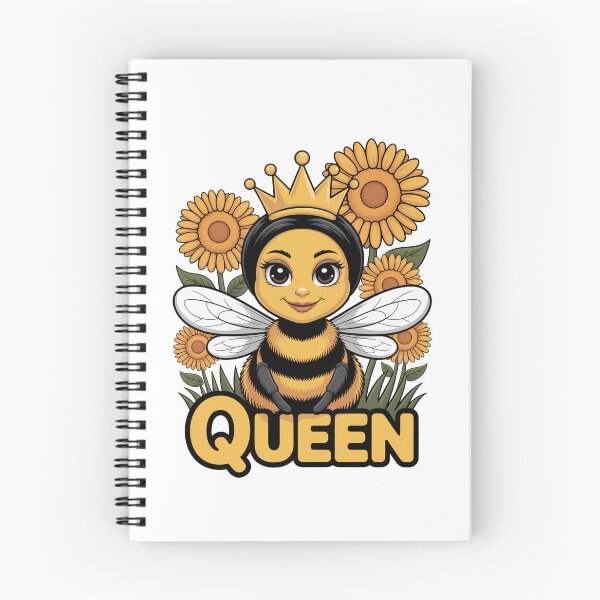 Item preview, Queen Bee Cute Cartoon with Sunflowers designed and sold by MonkiFlipp.
