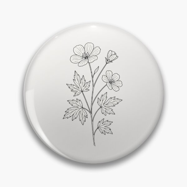 Item preview, Meadow Cranesbill – Wild Geranium Line Art designed and sold by Planthem.