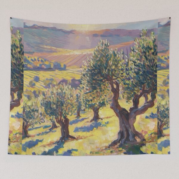 Aperçu de l'œuvre Vignoble impressionniste de Provence | Peinture de campagne française créée et vendue par CARRAANN.