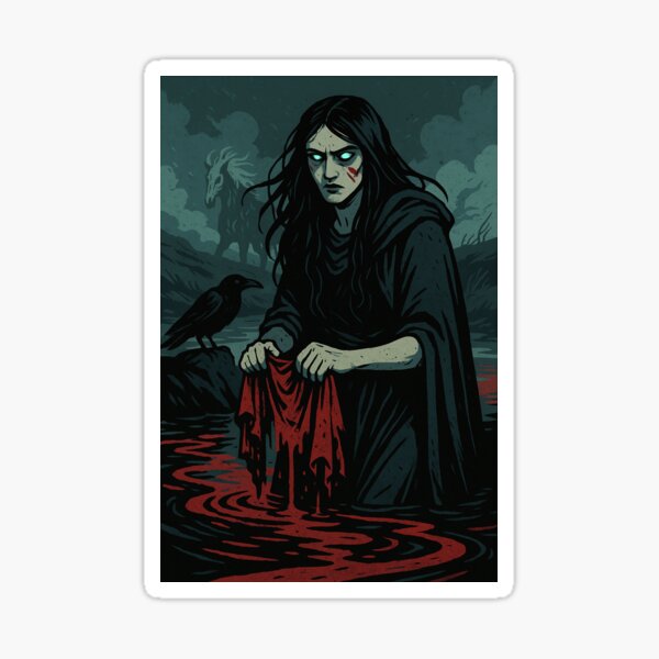 Artikel-Vorschau von Die keltische Göttin Morrigan | Kunst der dunklen Mythologie | Kriegerkönigin des Schicksals | Rabenmagisches Design für Hexen, Heiden und Fantasy-Fans, designt und verkauft von JakZart.