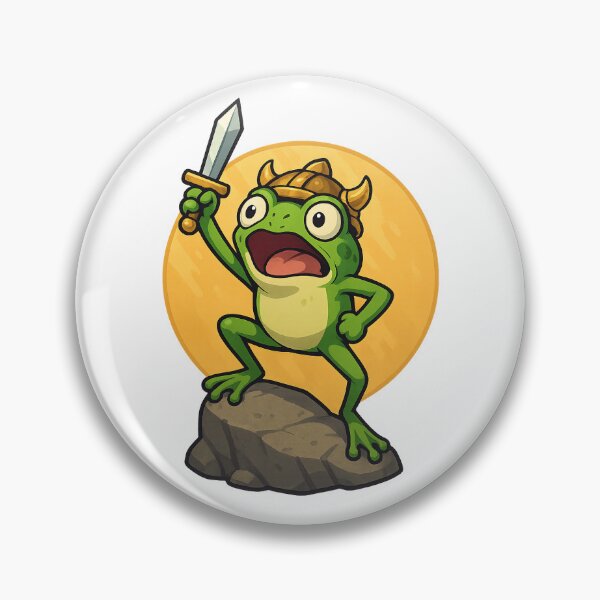 Item preview, Warrior Frog with Sword Funny Frog Meme Sticker designed and sold by jacube335.