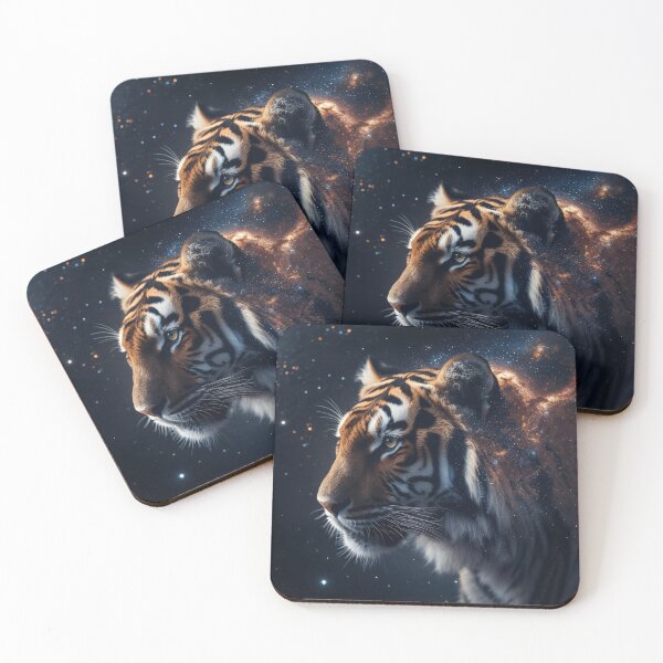Item preview, Cosmic Tiger – Photorealistic Tiger Merging with Galaxy in High-Resolution Artwork designed and sold by ArtiQreate.