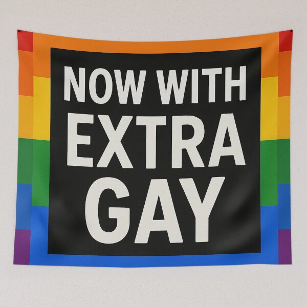 Item preview, Now With Extra Gay: Pride designed and sold by Owcomm.