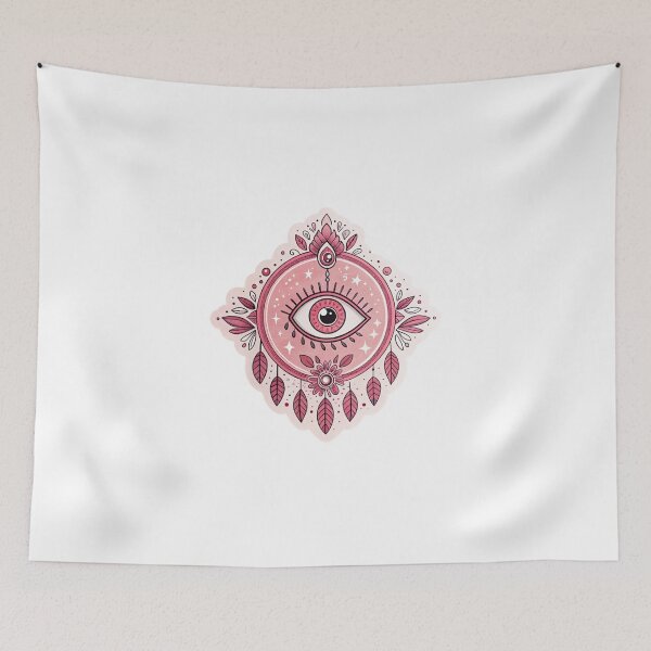 Item preview, Evil eye pink symbolizes love, friendship, emotional healing, and a sense of calm designed and sold by Lucky 777.