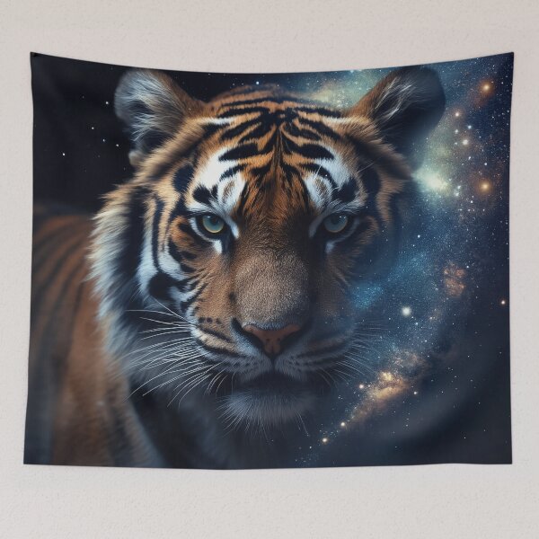 Item preview, Cosmic Tiger – Photorealistic Tiger Merging with Galaxy designed and sold by ArtiQreate.