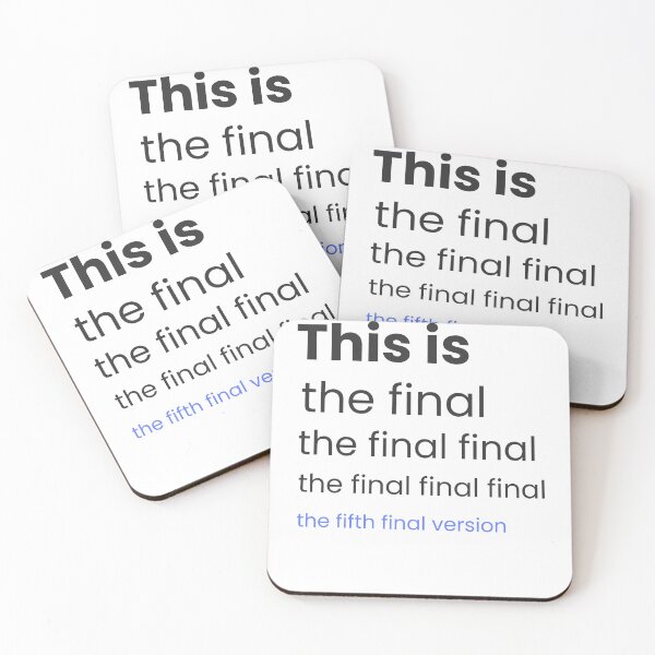 Item preview, The Fifth Final Version – Funny Work-In-Progress Quote for Designers & Creatives designed and sold by WittyBrand.