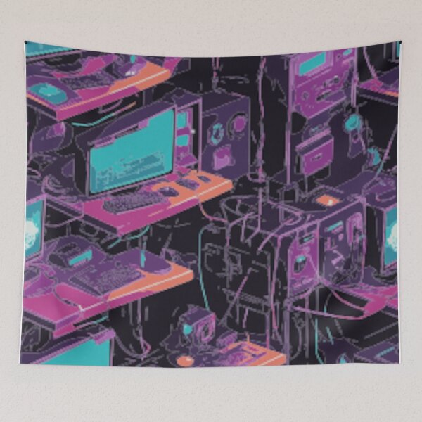 Item preview, Neon Command Center – Retro Tech Overload designed and sold by LuxuryApparels.