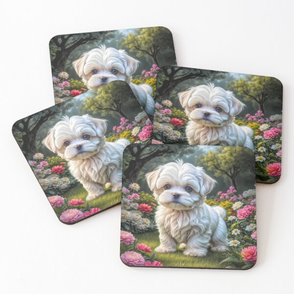 Item preview, Ellie Maltese Puppy Portrait Painting designed and sold by Heart and Soul Studio.