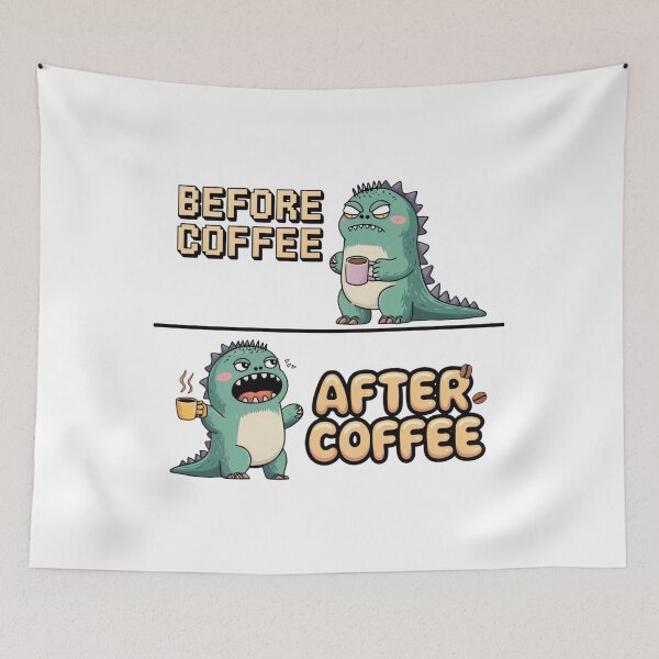 Item preview, Caffeinezilla – Before & After Coffee Tee designed and sold by ARTReMi.