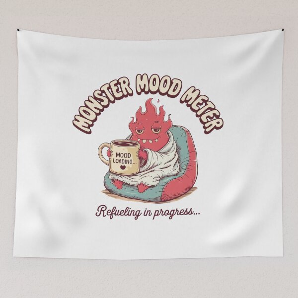 Item preview, Monster Mood Meter – Kawaii Coffee Lover Tee designed and sold by ARTReMi.