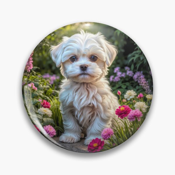 Item preview, Kaleb Maltese Puppy Portrait Painting designed and sold by Heart and Soul Studio.