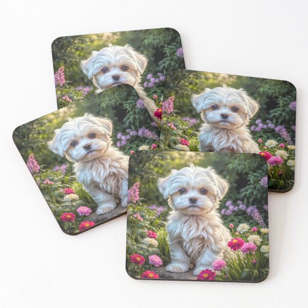 Item preview, Kaleb Maltese Puppy Portrait Painting designed and sold by Heart and Soul Studio.