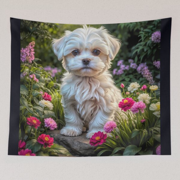 Item preview, Kaleb Maltese Puppy Portrait Painting designed and sold by Heart and Soul Studio.