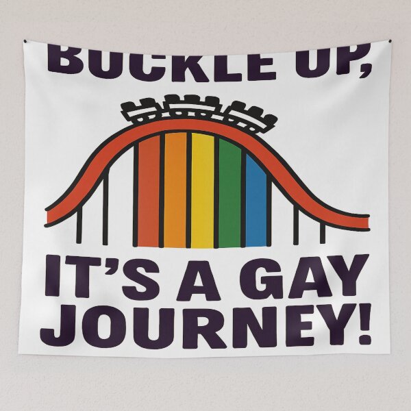 Item preview, Buckle Up, It's a Gay Journey! Rainbow Rollercoaster designed and sold by Owcomm.