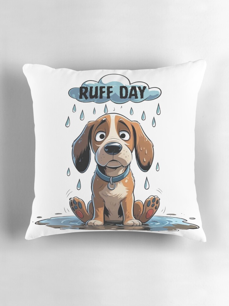 Thumbnail 3 of 4, Pillow, Dog Ruff- Ruff Day designed and sold by Playporium.