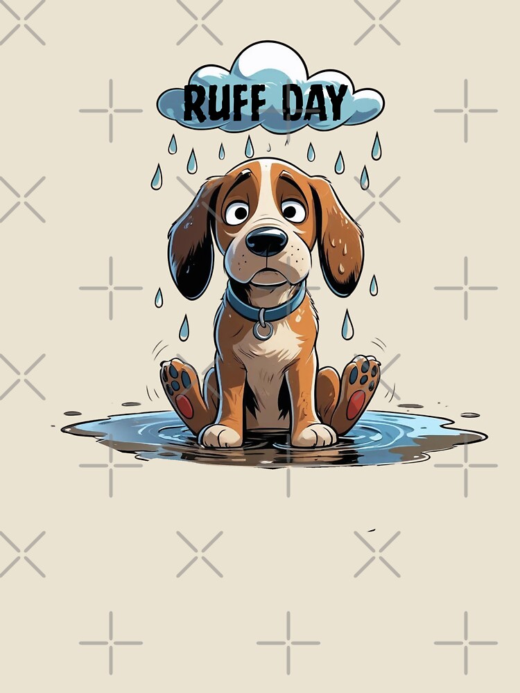 Thumbnail 4 of 4, Relaxed T-Shirt, Dog Ruff- Ruff Day designed and sold by Playporium.