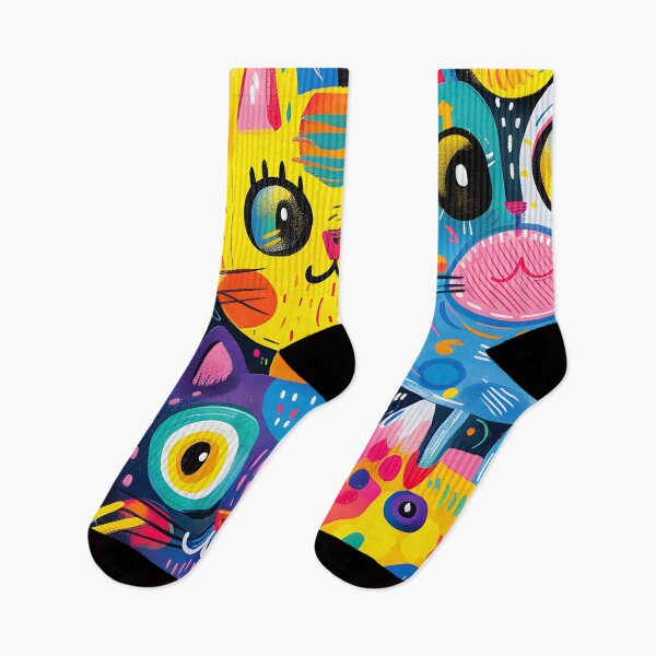 Item preview, Vibrant Neon Cat Faces Digital Art - Colorful Pop Art Cats Collection designed and sold by AnnDesignStudio.