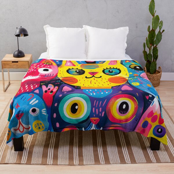 Item preview, Vibrant Neon Cat Faces Digital Art - Colorful Pop Art Cats Collection designed and sold by AnnDesignStudio.