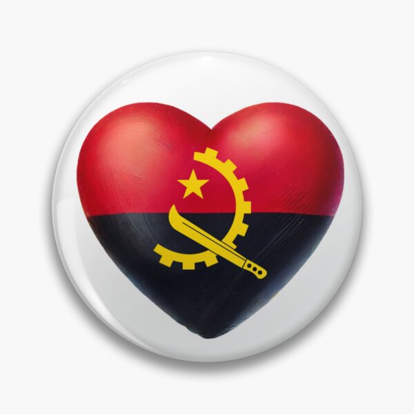 Item preview, Angola Heart Flag Watercolour Style designed and sold by FlagWardrobe.