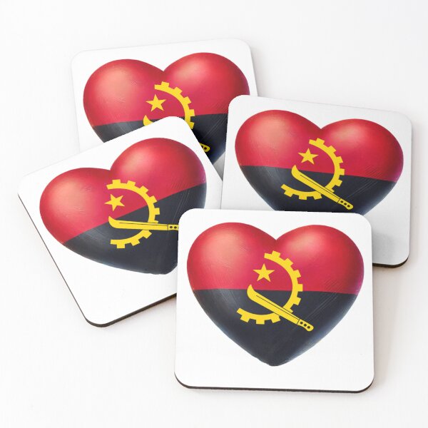 Item preview, Angola Heart Flag Watercolour Style designed and sold by FlagWardrobe.