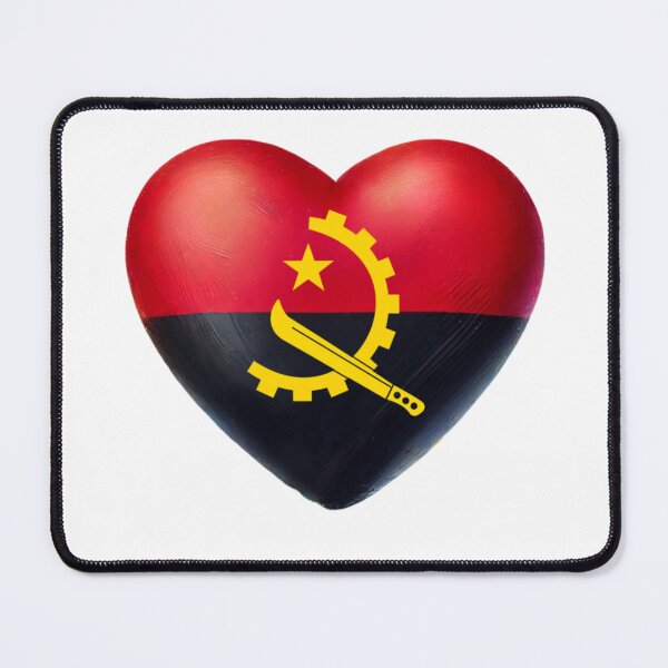 Item preview, Angola Heart Flag Watercolour Style designed and sold by FlagWardrobe.