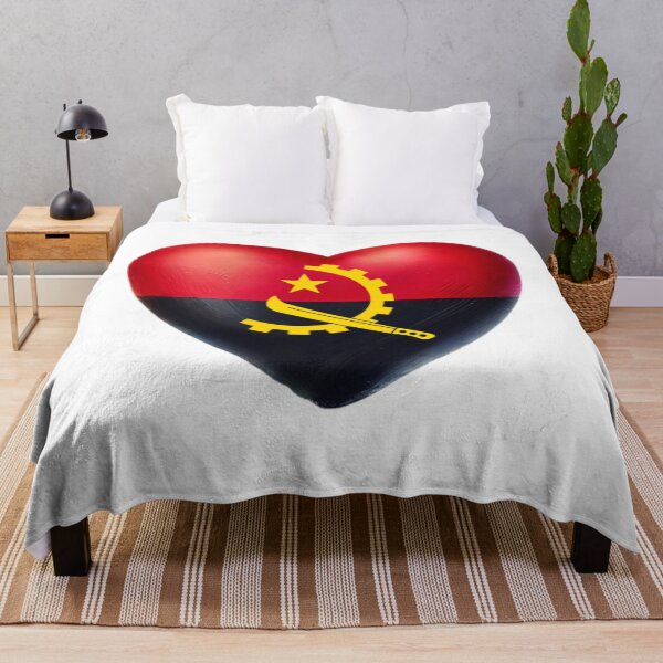 Item preview, Angola Heart Flag Watercolour Style designed and sold by FlagWardrobe.