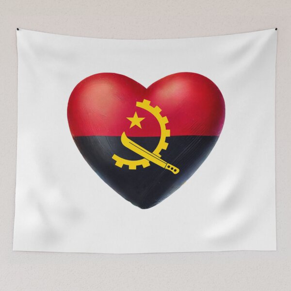 Item preview, Angola Heart Flag Watercolour Style designed and sold by FlagWardrobe.