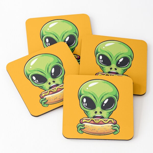 Item preview, Alien eats hot dog  designed and sold by TOYFACE.