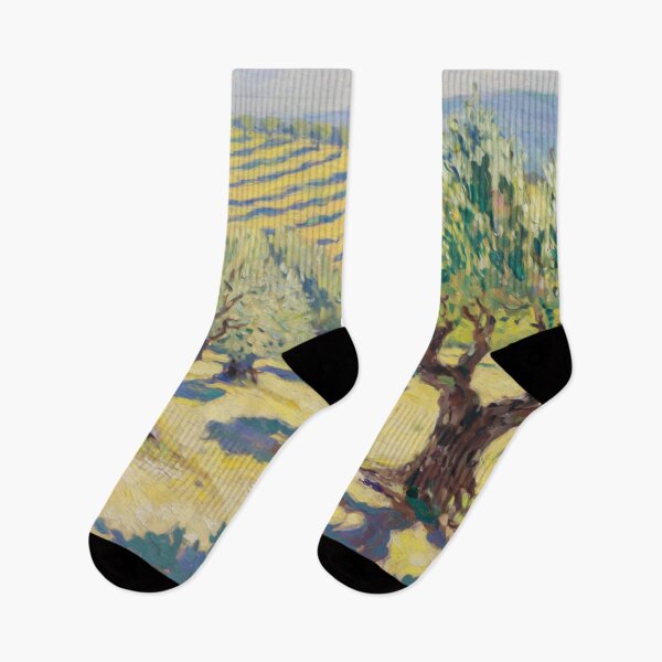 Item preview, Vineyard and Sunlit Olive Grove | Watercolor designed and sold by CARRAANN.