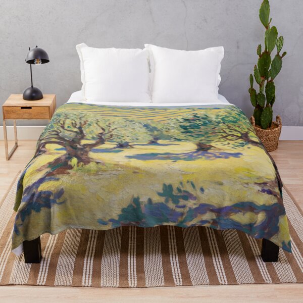 Item preview, Vineyard and Sunlit Olive Grove | Watercolor designed and sold by CARRAANN.
