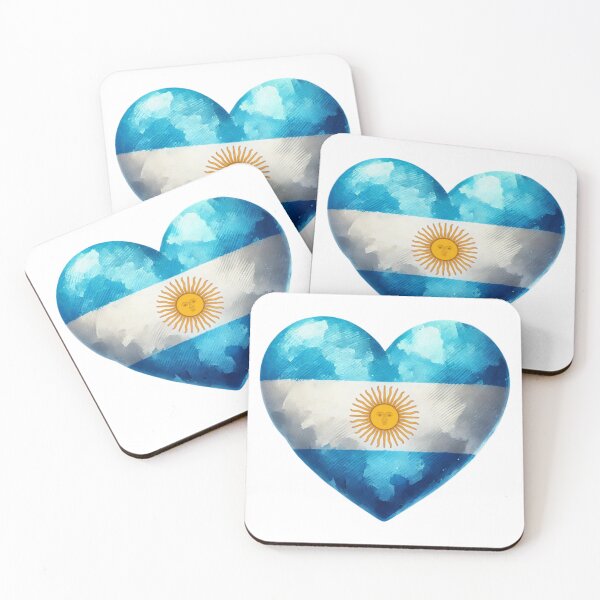 Artikelvorschau, Argentinien Herz Flagge Aquarell Stil entworfen und verkauft von FlagWardrobe.