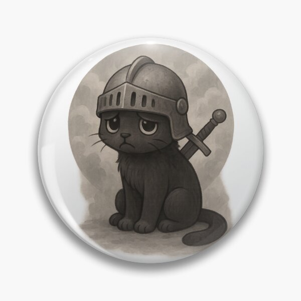 Item preview, Still Fighting – Sad Knight Cat Sticker designed and sold by jacube335.