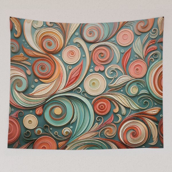 Item preview, Whimsical Swirls Pattern designed and sold by ArtFactoryAI.