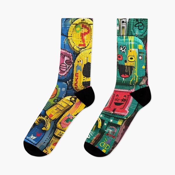 Item preview, Colorful Robot Street Art Graffiti - Urban Pop Art Digital Design Collection designed and sold by AnnDesignStudio.