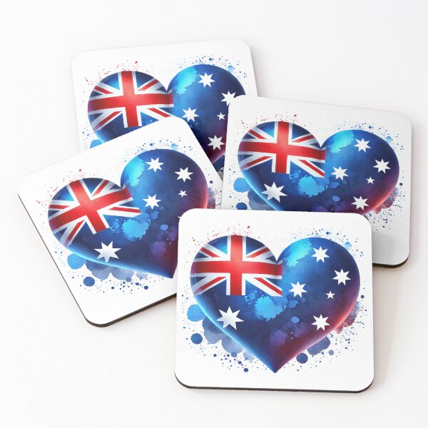 Item preview, Australia Heart Flag Watercolour Style designed and sold by FlagWardrobe.
