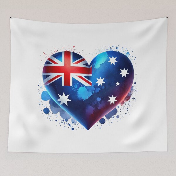 Item preview, Australia Heart Flag Watercolour Style designed and sold by FlagWardrobe.