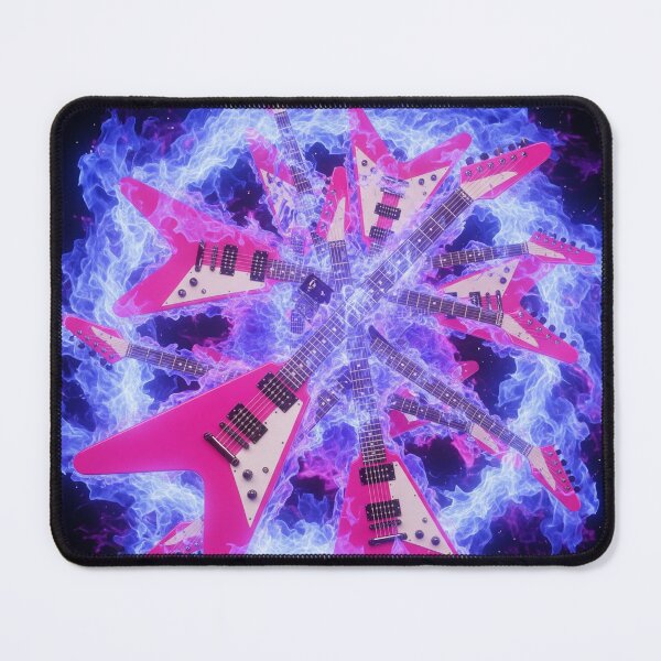 Item preview, Pink V-Guitars in Cosmic Flames designed and sold by montechabadart.