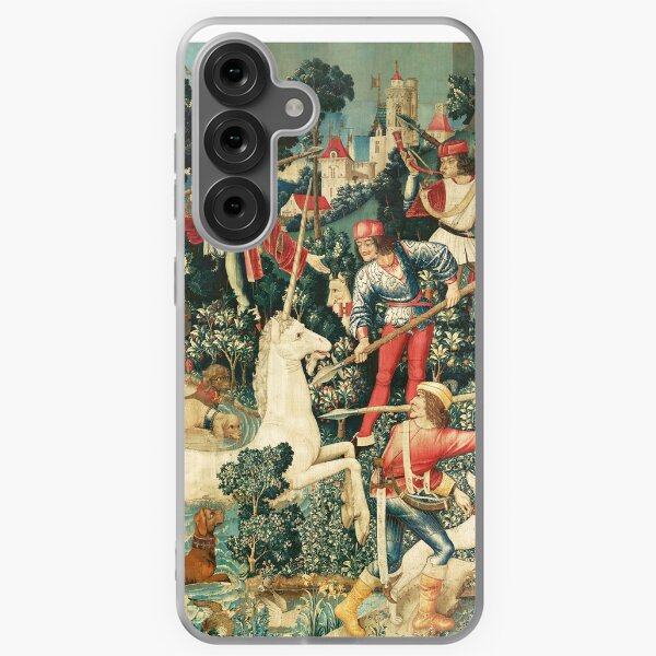 Item preview, UNICORN IS ATTACKED,  FANTASY FLOWERS, GREEN FLORAL MOTIFS designed and sold by BulganLumini.