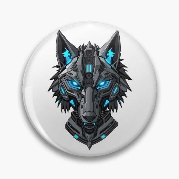 Item preview, Blue Grey cyber wolf head designed and sold by Metaverse8.