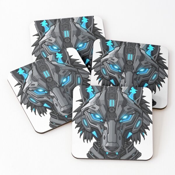 Item preview, Blue Grey cyber wolf head designed and sold by Metaverse8.