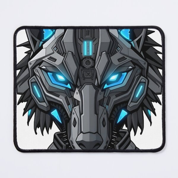 Item preview, Blue Grey cyber wolf head designed and sold by Metaverse8.