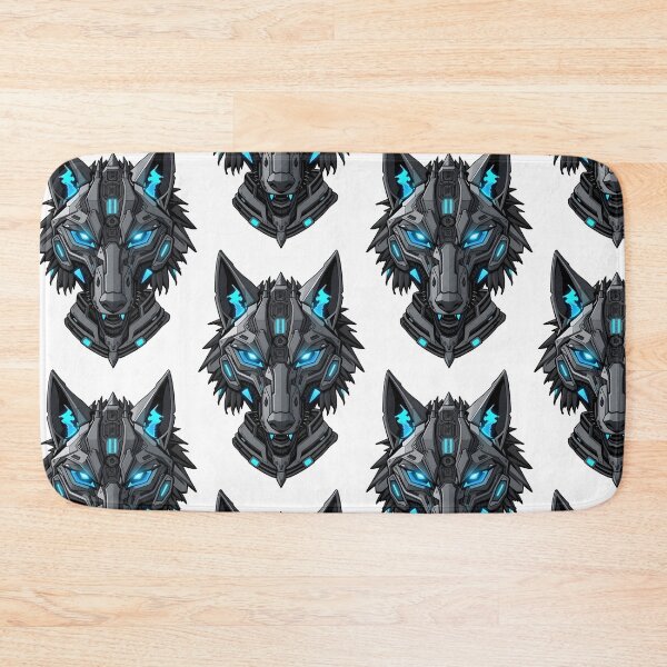 Item preview, Blue Grey cyber wolf head designed and sold by Metaverse8.